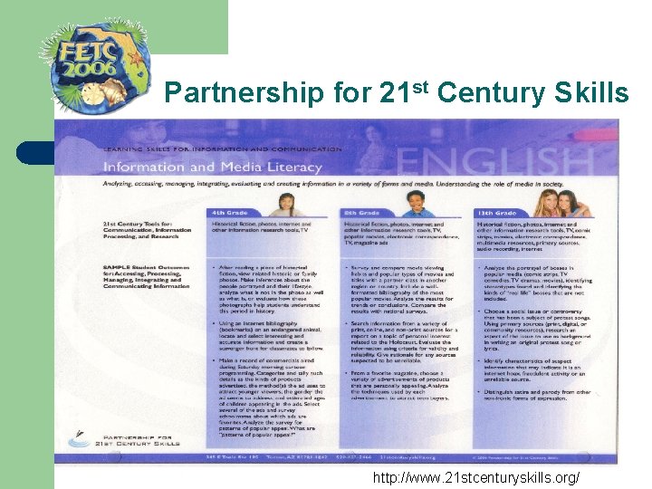 Partnership for 21 st Century Skills http: //www. 21 stcenturyskills. org/ 