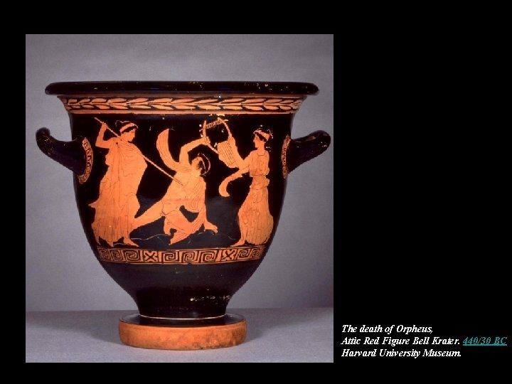The death of Orpheus, Attic Red Figure Bell Krater. 440/30 BC Harvard University Museum.
