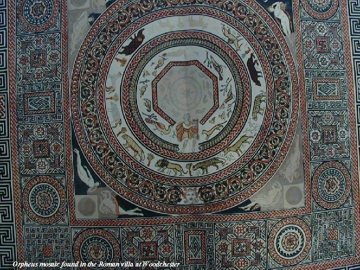 Orpheus mosaic found in the Roman villa at Woodchester 