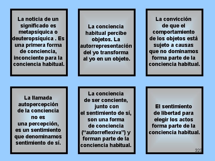 La noticia de un significado es metapsíquica o deuteropsíquica. Es una primera forma de