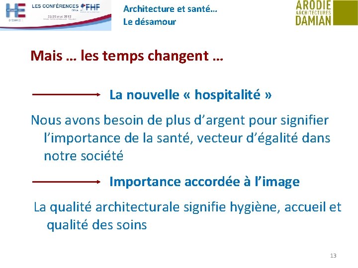 Architecture et santé… Le désamour Mais … les temps changent … La nouvelle «