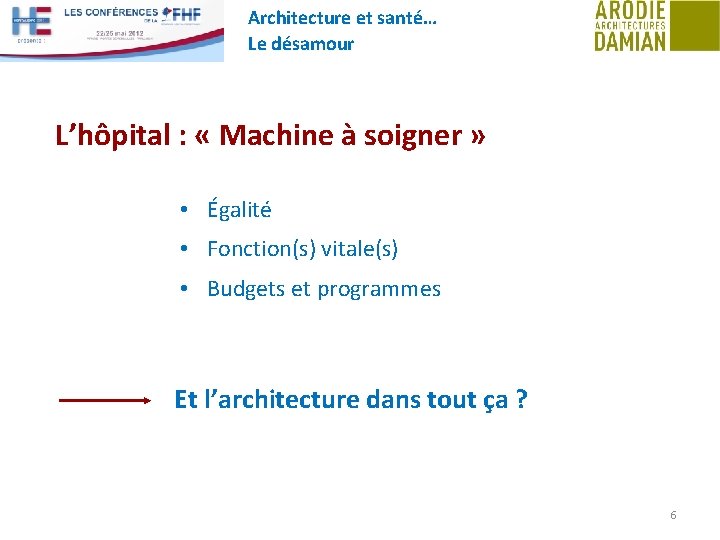 Architecture et santé… Le désamour L’hôpital : « Machine à soigner » • Égalité