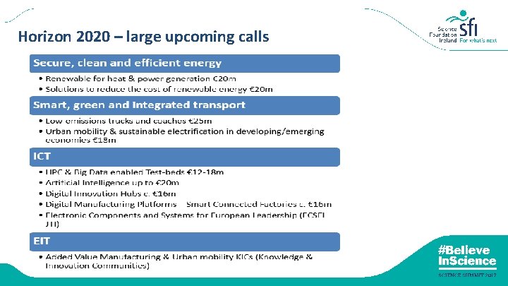 Horizon 2020 – large upcoming calls 