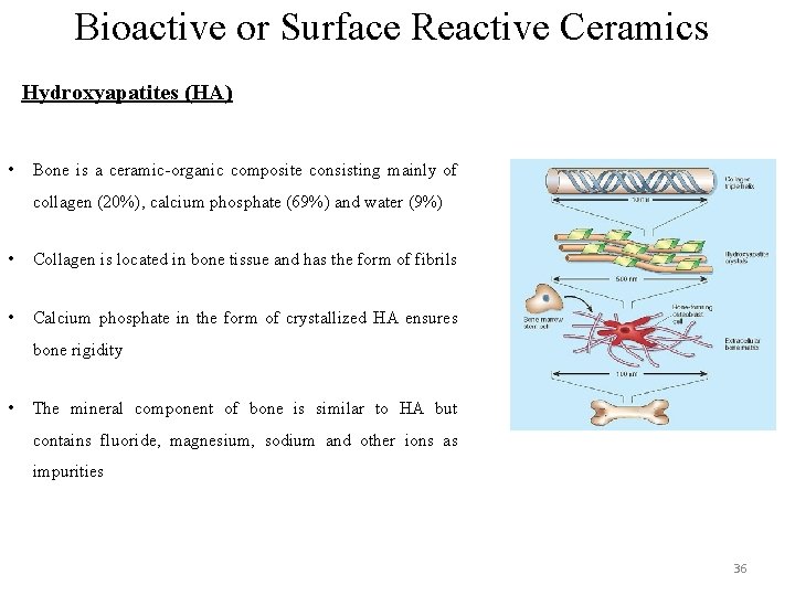 Bioactive or Surface Reactive Ceramics Hydroxyapatites (HA) • Bone is a ceramic-organic composite consisting Bioactive or Surface Reactive Ceramics Hydroxyapatites (HA) • Bone is a ceramic-organic composite consisting
