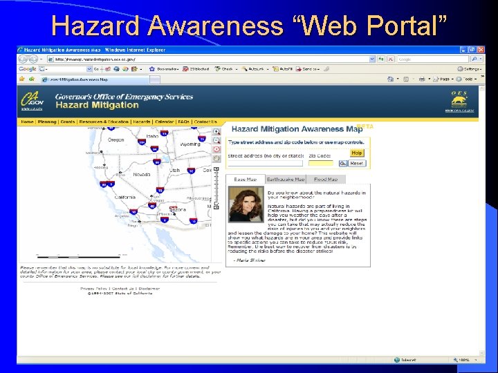 Hazard Awareness “Web Portal” Hazard Awareness “Web Portal”