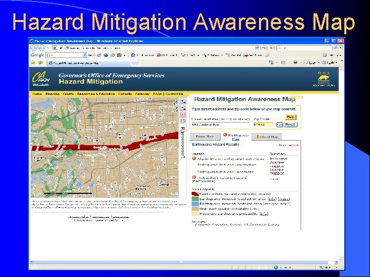 Hazard Mitigation Awareness Map 