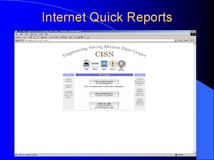 Internet Quick Reports Internet Quick Reports