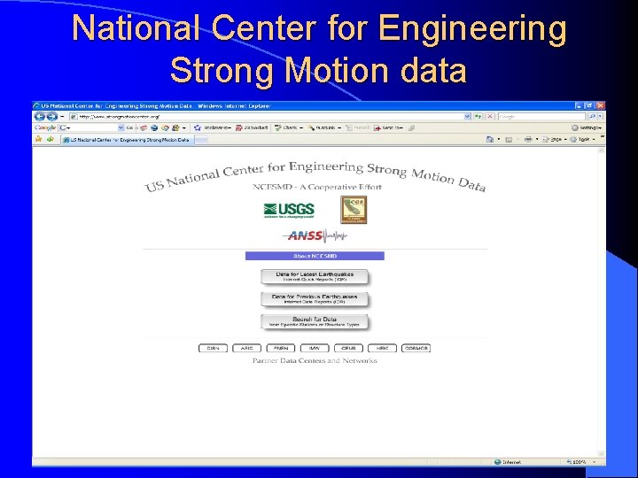 National Center for Engineering Strong Motion data 