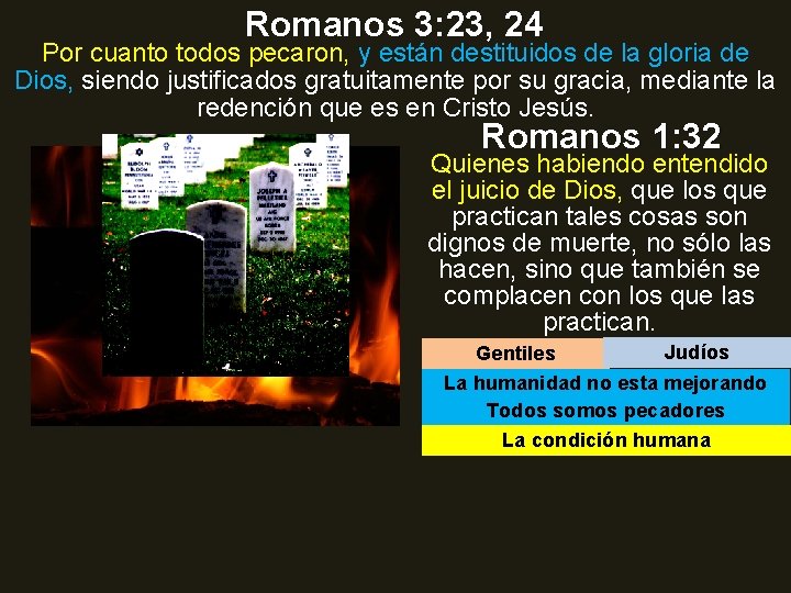Romanos 3: 23, 24 Por cuanto todos pecaron, y están destituidos de la gloria