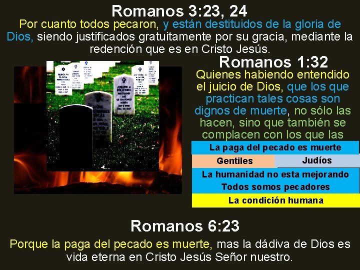 Romanos 3: 23, 24 Por cuanto todos pecaron, y están destituidos de la gloria