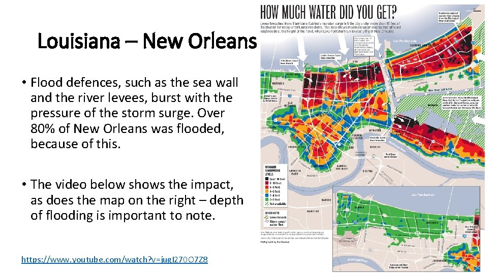 Louisiana – New Orleans • Flood defences, such as the sea wall and the Louisiana – New Orleans • Flood defences, such as the sea wall and the