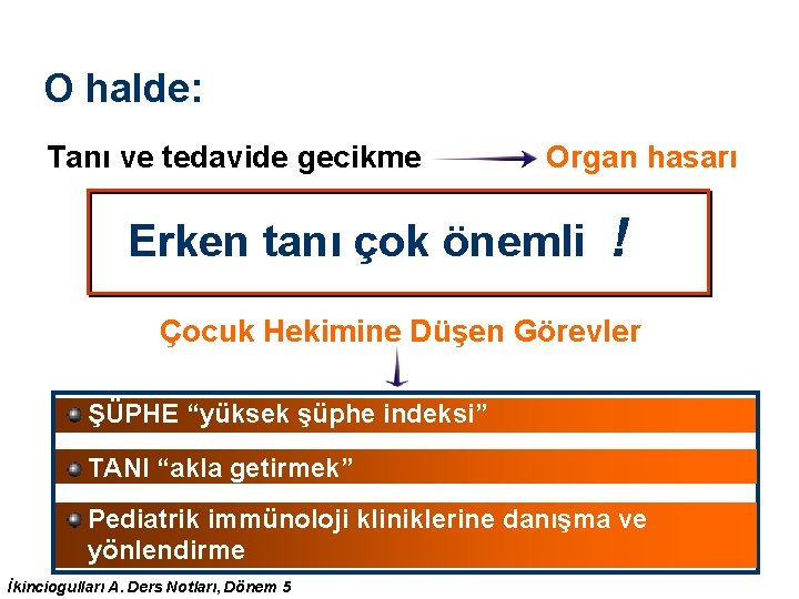 O halde: Tanı ve tedavide gecikme Organ hasarı Erken tanı çok önemli ! Çocuk O halde: Tanı ve tedavide gecikme Organ hasarı Erken tanı çok önemli ! Çocuk