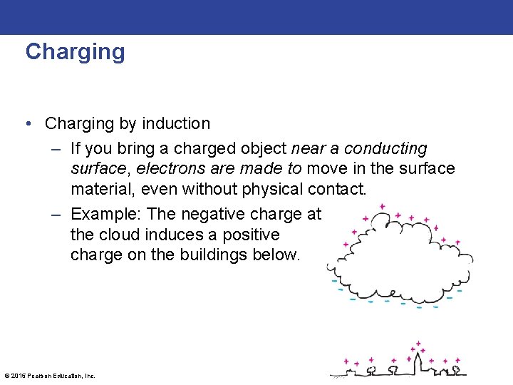Charging • Charging by induction – If you bring a charged object near a