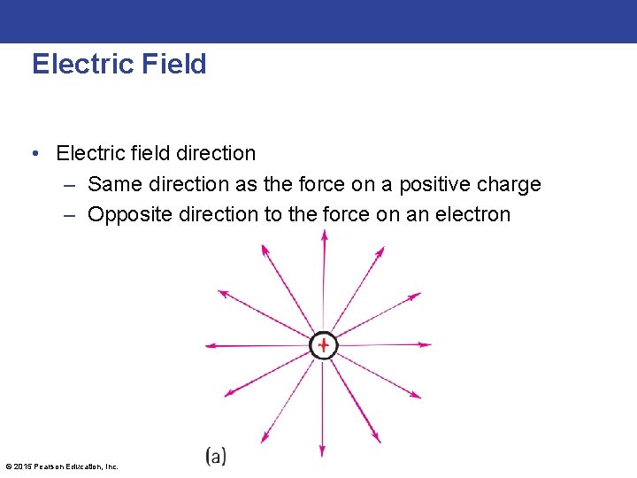 Electric Field • Electric field direction – Same direction as the force on a