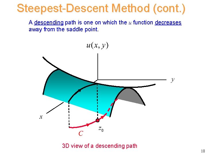 Steepest-Descent Method (cont. ) A descending path is one on which the u function