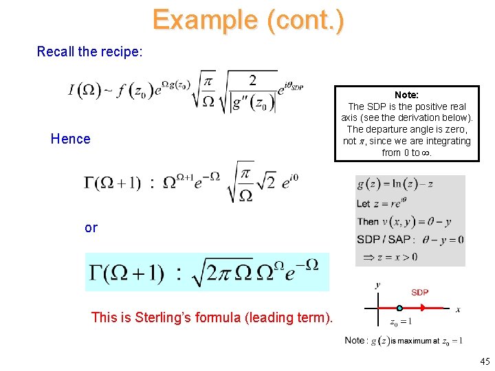 Example (cont. ) Recall the recipe: Note: The SDP is the positive real axis