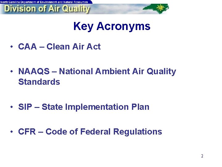 National Ambient Air Quality Standards and State Implementation