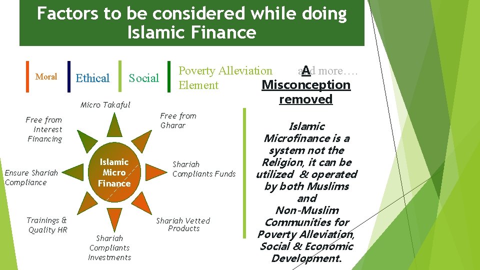 Factors to be considered while doing Islamic Finance Moral Ethical Social Micro Takaful Free