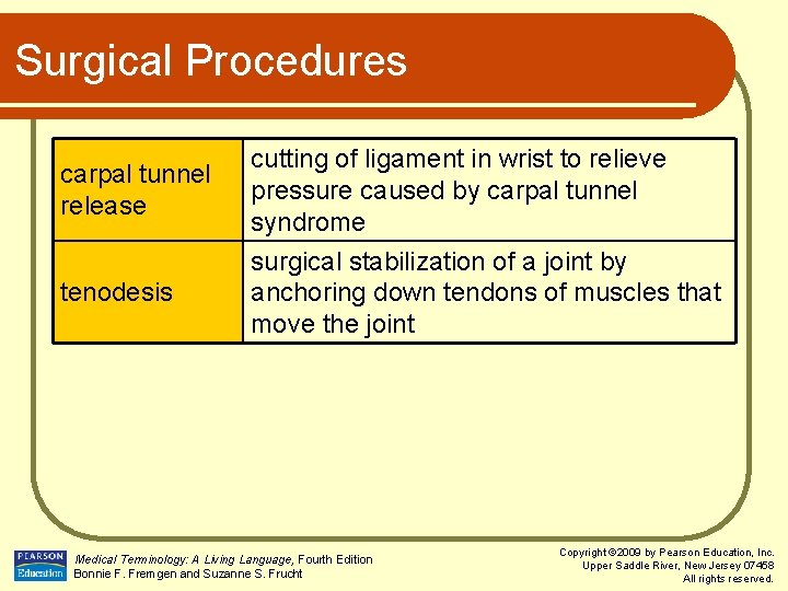 Surgical Procedures carpal tunnel release cutting of ligament in wrist to relieve pressure caused