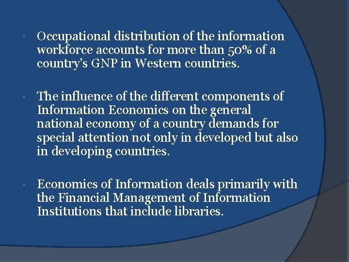  Occupational distribution of the information workforce accounts for more than 50% of a