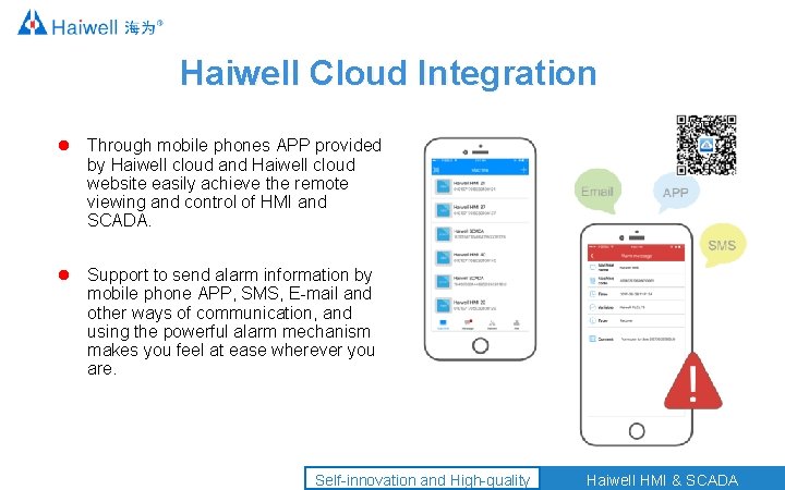 Haiwell Cloud Integration Through mobile phones APP provided by Haiwell cloud and Haiwell cloud