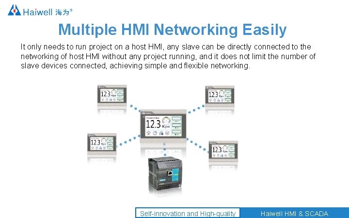 Multiple HMI Networking Easily It only needs to run project on a host HMI,