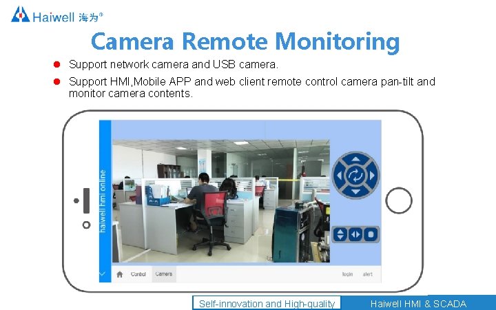 Camera Remote Monitoring Support network camera and USB camera. Support HMI, Mobile APP and