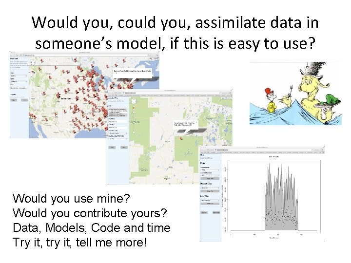 Would you, could you, assimilate data in someone’s model, if this is easy to