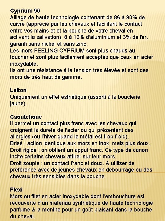 Cyprium 90 Alliage de haute technologie contenant de 86 à 90% de cuivre (apprécié