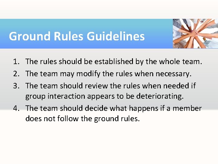 Team Guidelines Examples TOGETHER EVERYONE ACHIEVES MORE The Why and How