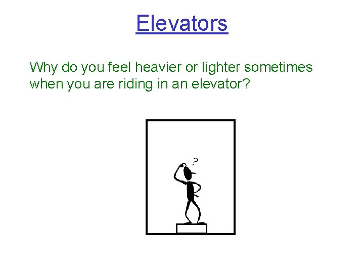 Elevators Why do you feel heavier or lighter sometimes when you are riding in