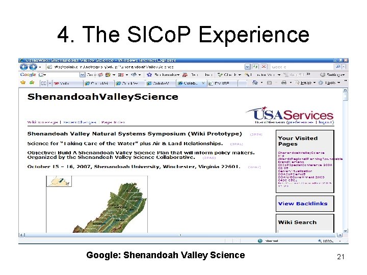 4. The SICo. P Experience Google: Shenandoah Valley Science 21 