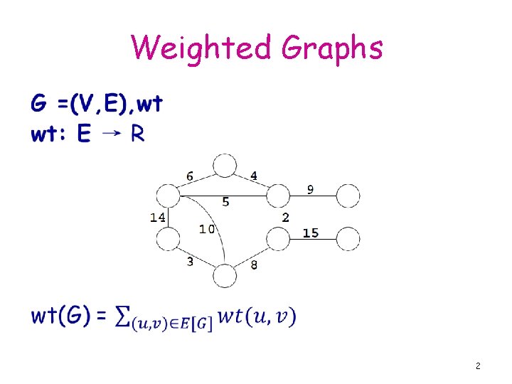 Weighted Graphs • 2 