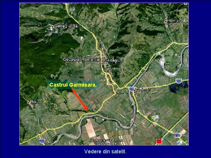 Castrul Garmisara. Vedere din satelit. 