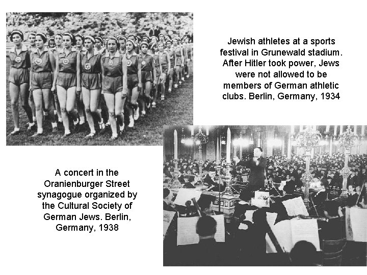 Jewish athletes at a sports festival in Grunewald stadium. After Hitler took power, Jews