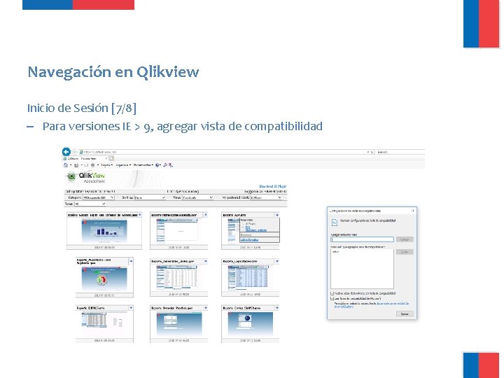 Navegación en Qlikview Inicio de Sesión [7/8] – Para versiones IE > 9, agregar