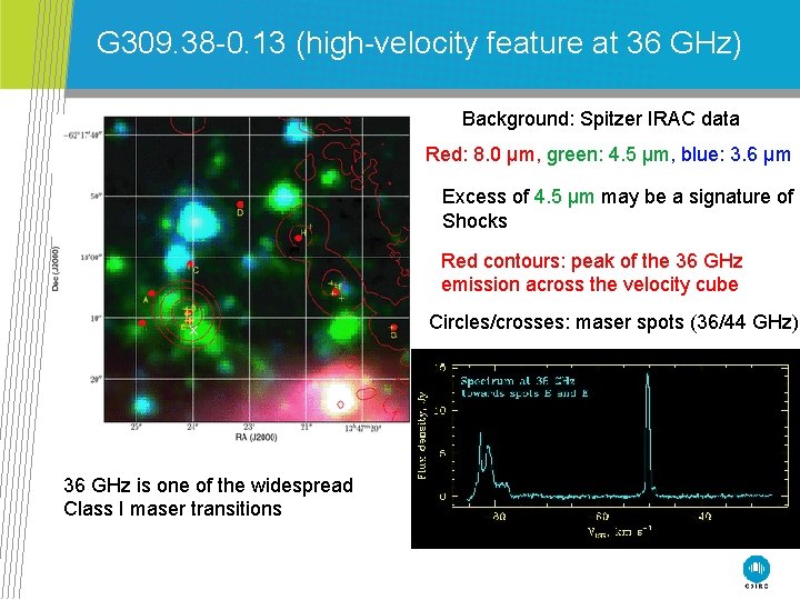 G 309. 38 -0. 13 (high-velocity feature at 36 GHz) Background: Spitzer IRAC data