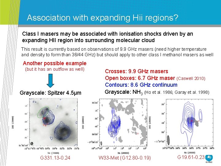 Association with expanding Hii regions? Class I masers may be associated with ionisation shocks
