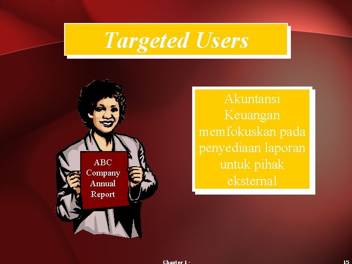 Targeted Users ABC Company Annual Report Akuntansi Keuangan memfokuskan pada penyediaan laporan untuk pihak