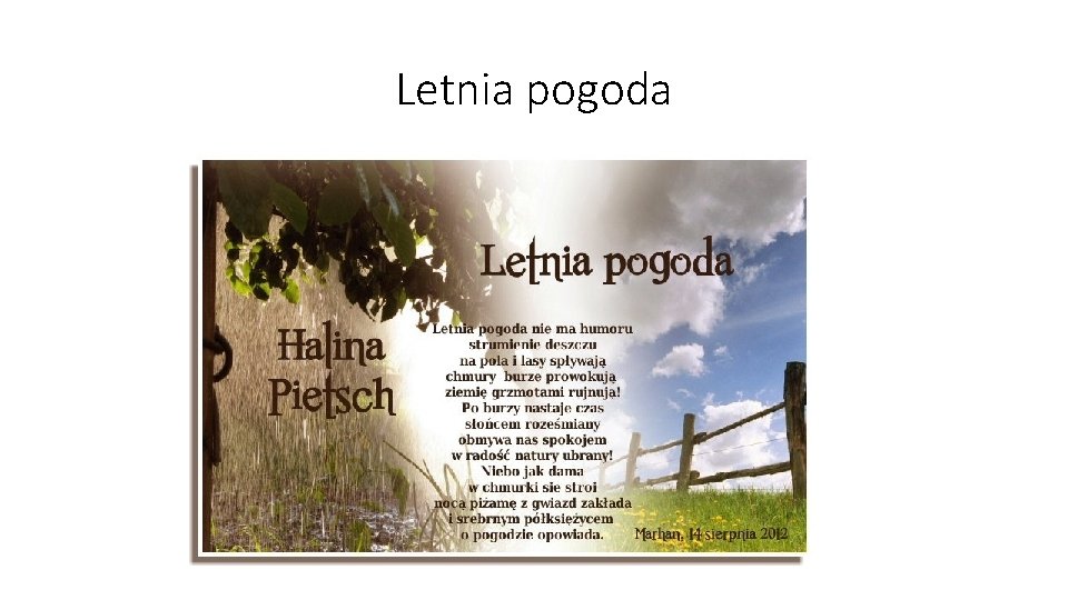 Letnia pogoda 