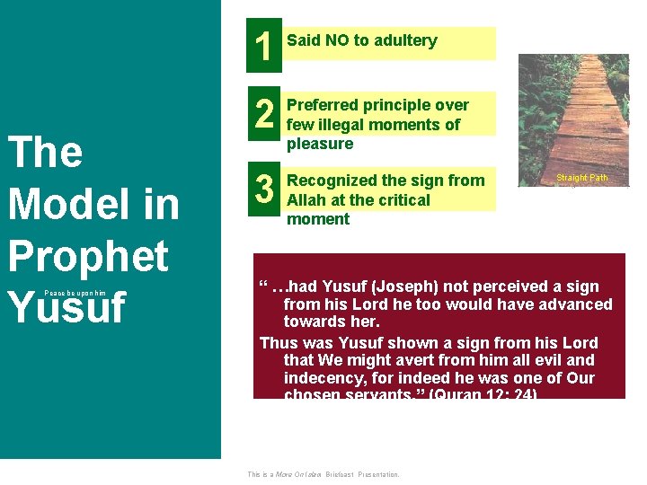 15 The Model in Prophet Yusuf Peace be upon him 1 Said NO to