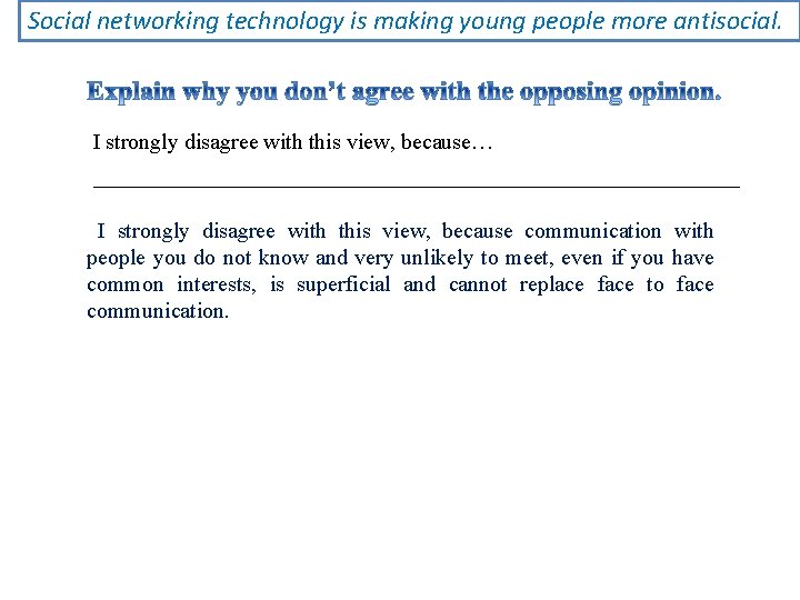 Social networking technology is making young people more antisocial. I strongly disagree with this