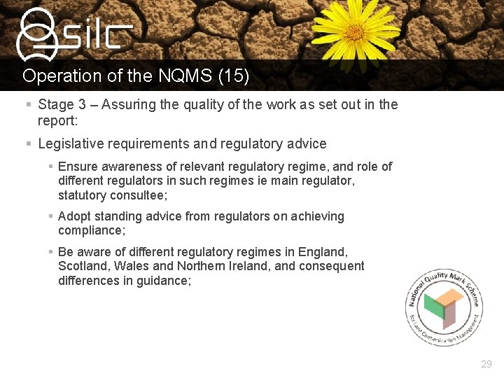 Operation of the NQMS (15) § Stage 3 – Assuring the quality of the Operation of the NQMS (15) § Stage 3 – Assuring the quality of the