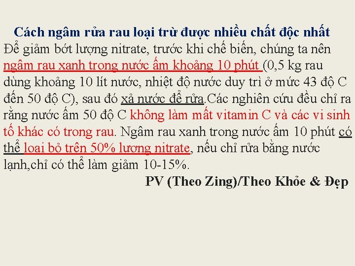  Cách ngâm rửa rau loại trừ được nhiều chất độc nhất Để giảm