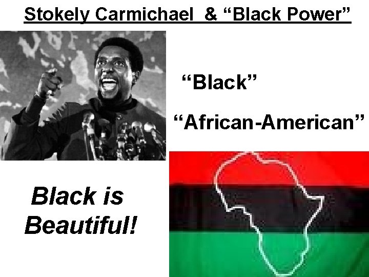 Stokely Carmichael & “Black Power” “Black” “African-American” Black is Beautiful! 