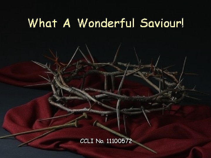 What A Wonderful Saviour! CCLI No. 11100572 