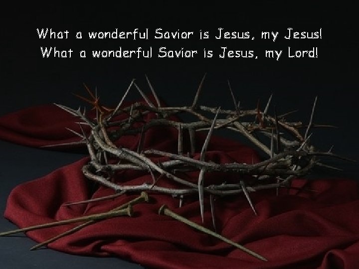 What a wonderful Savior is Jesus, my Jesus! What a wonderful Savior is Jesus,