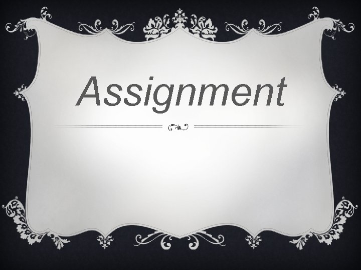 Assignment 