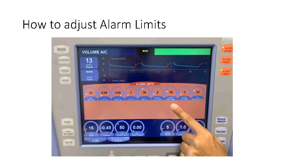 How to adjust Alarm Limits 