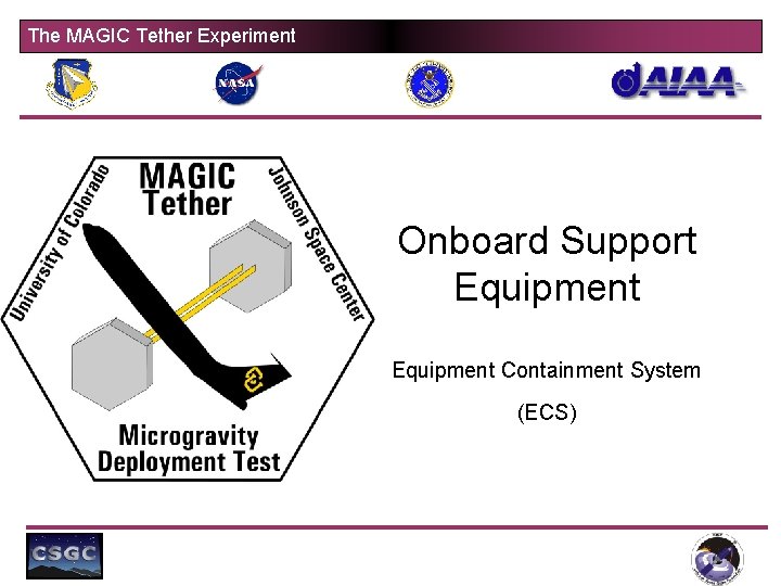 The MAGIC Tether Experiment Onboard Support Equipment Containment System (ECS) 